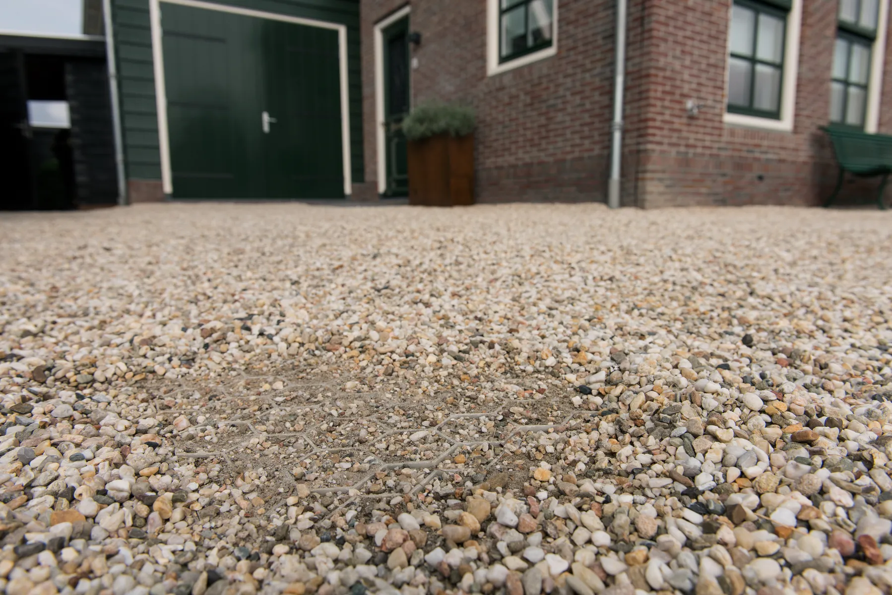 Grindrooster met worteldoek EuroGravel Plus Wit 120x100x3 cm