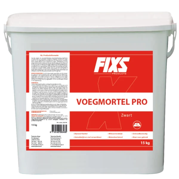 Fixs Voegmortel Pro Antraciet 15kg - Afbeelding 2