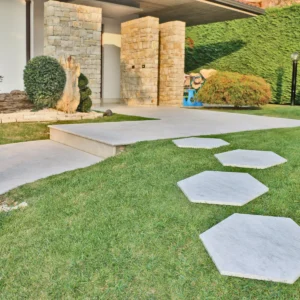 Staptegel Hexagons Quarzite Bianca Ø60x52x2cm