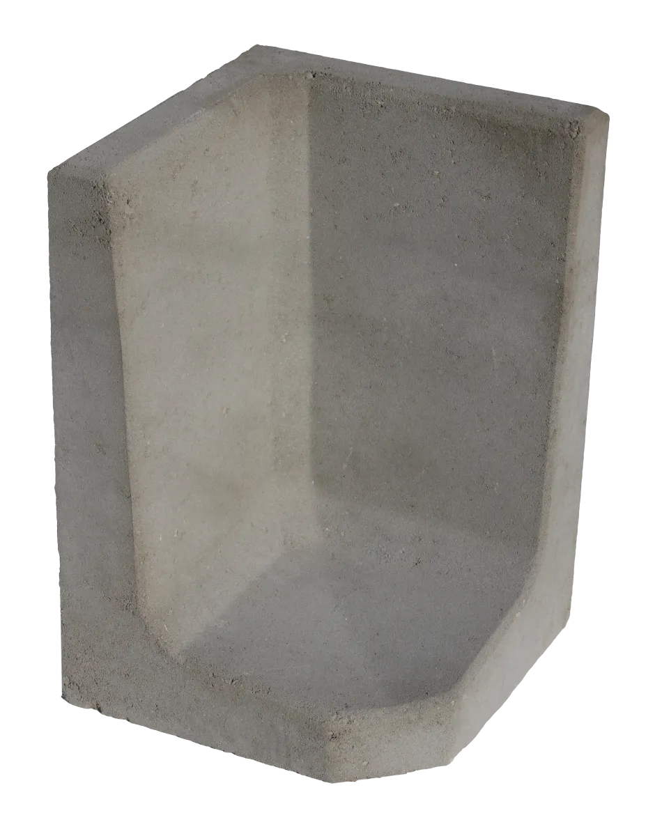 Hoek L-element 60x40x40x8cm Grijs