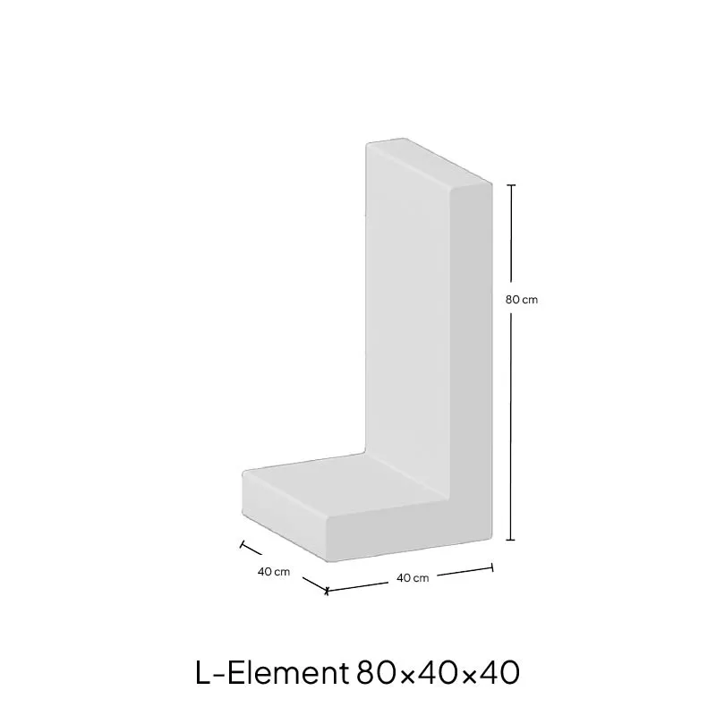 L-Element 80x40x40cm Grijs - Afbeelding 2