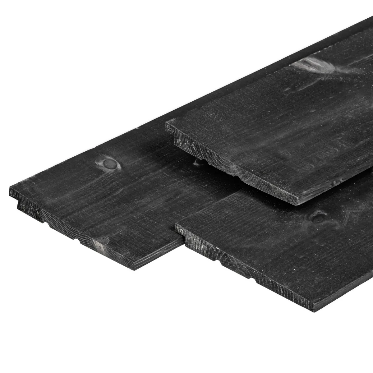 Zweeds Rabat NE Vuren 1,1/2,2x19,5x300cm Zwart 2x Gespoten - Afbeelding 2
