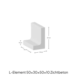 L-Element 50x30x50x10cm Zichtbeton