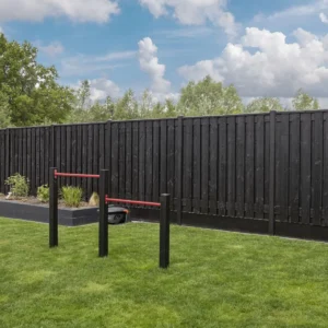 Tuinscherm Breukelen (19+2) Vuren Zwart gespoten 180x180cm