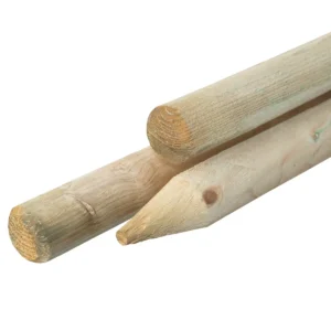 Ronde paal Grenen groen geïmpregn. Ø6x180cm gepunt gekruind