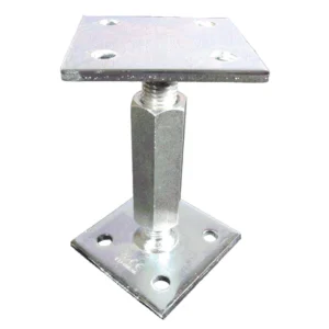 Paalhouder hoogte verstelbaar 90x90mm Gegalvaniseerd