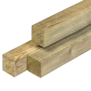 ME grenen Paal 6,8x6,8x270cm Geschaafd Groen Geimpregneerd