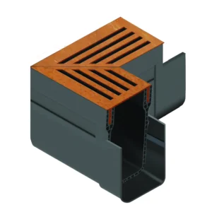 ACO Hexa Slim-Line Cortenstaal Hoek 90 graden