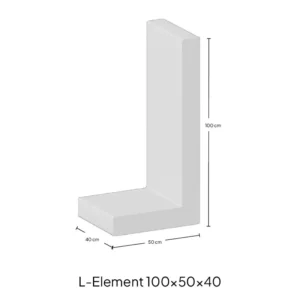 L-Element 100x50x40cm Grijs