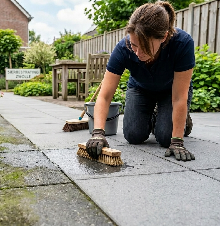 Tips voor het verwijderen van groene aanslag op je terras